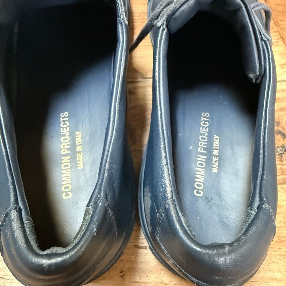 Common Projects ORIGINAL ACHILLES LOW Navy Leather Men 43 EU 10 US Made In Italy - Picture 10 of 12
